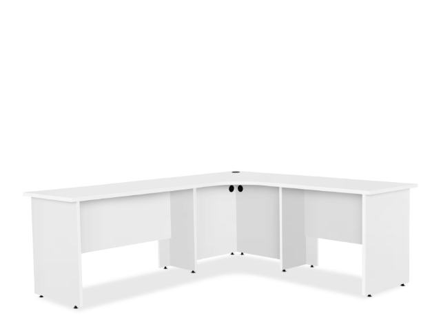 Blend WHITE 3-Piece Corner Workstation 600D